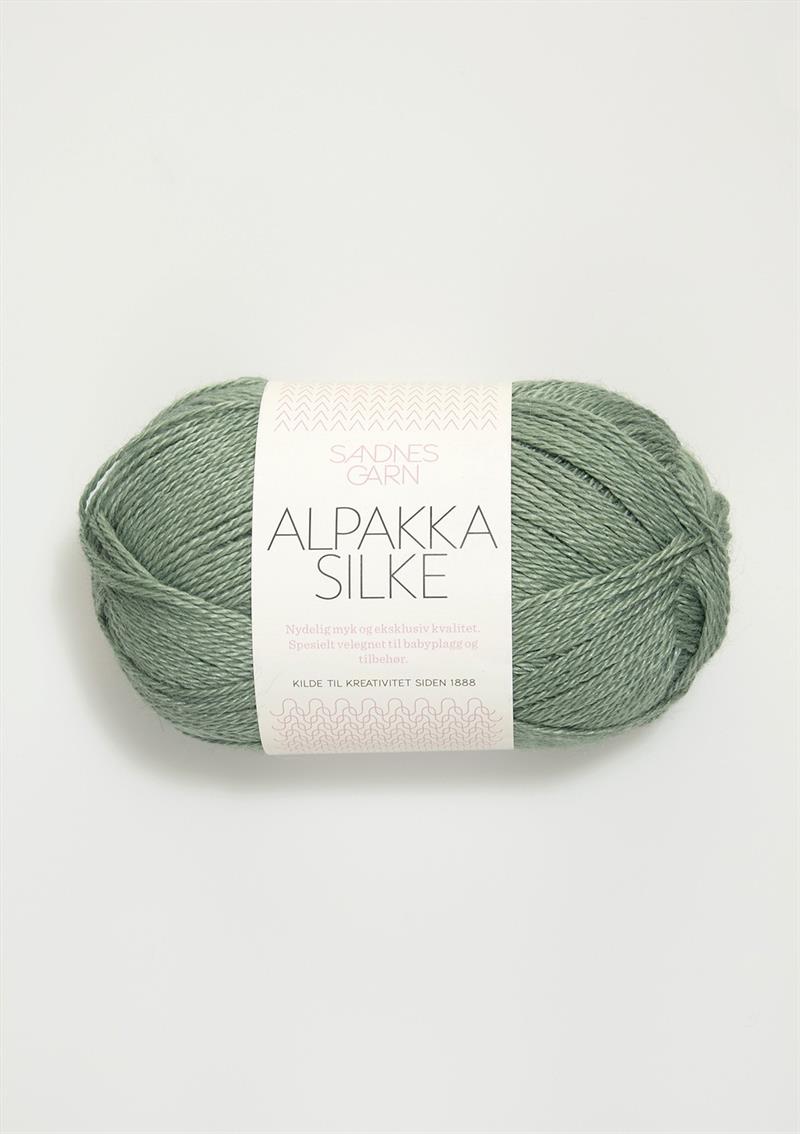 Alpakka silke 7741 støvet grøn