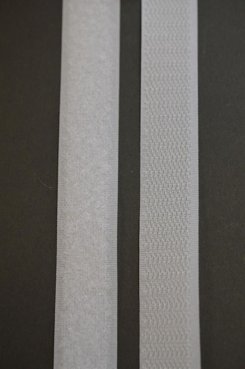 Velcro (Hook og loop) hvid 20 mm