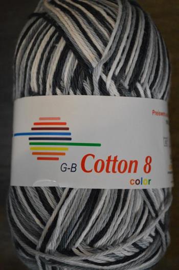 GB Cotton 8, Hvid, Grå, Sort