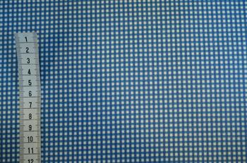 Patchwork stof blålig m/små tern
